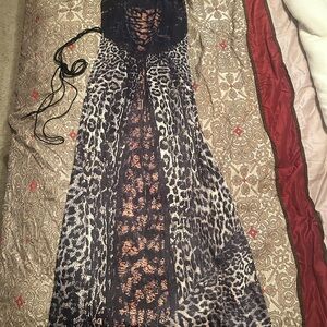 Leopard Print Maxi Dress large